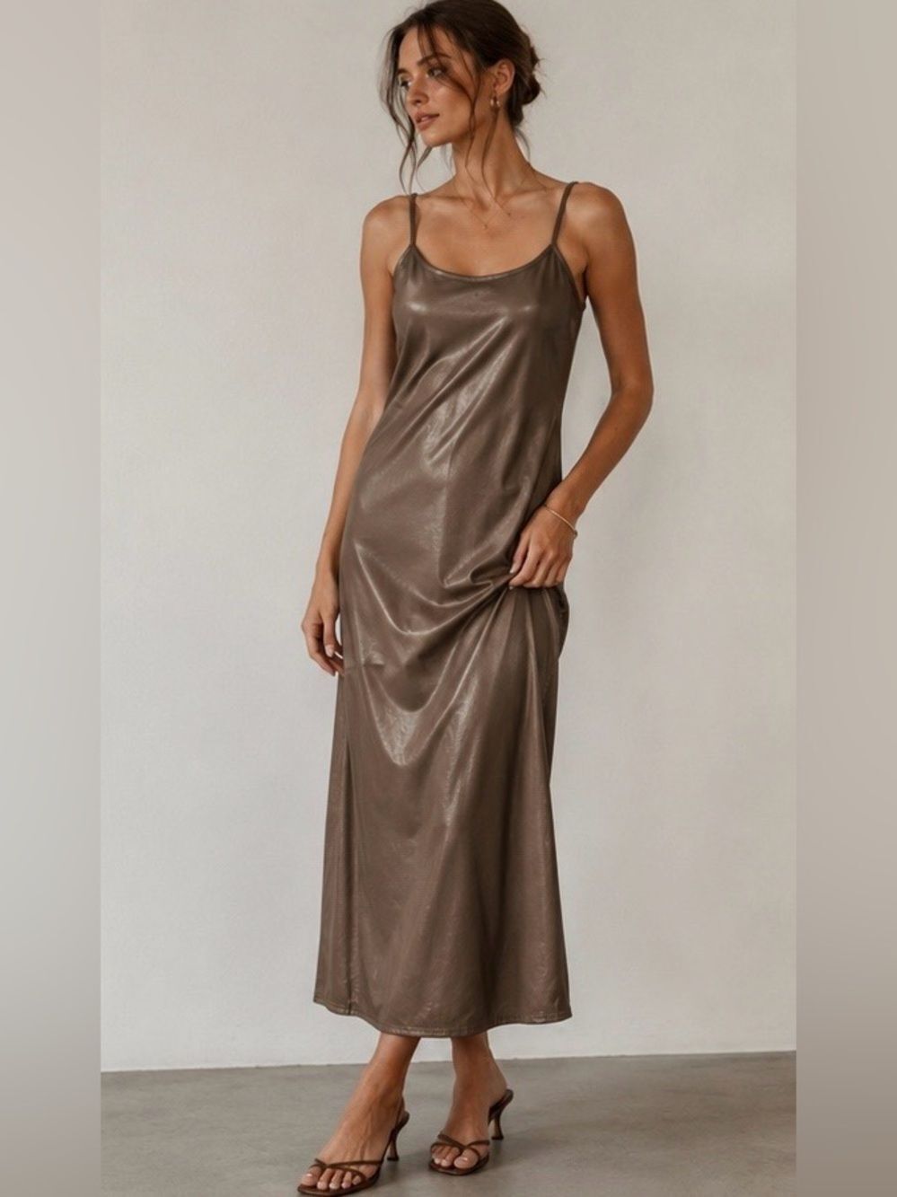 Wild Fable Bohemian Faux Leather Brown Chocolate Dress Size L
